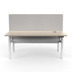 MARLO 2 People Workstation Dual Lift 1.4M- Oak & White(Marlo Workstation Dual Lift 1 4m White Oak) -Modern Furniture DF04P W 140 2000 FrontView