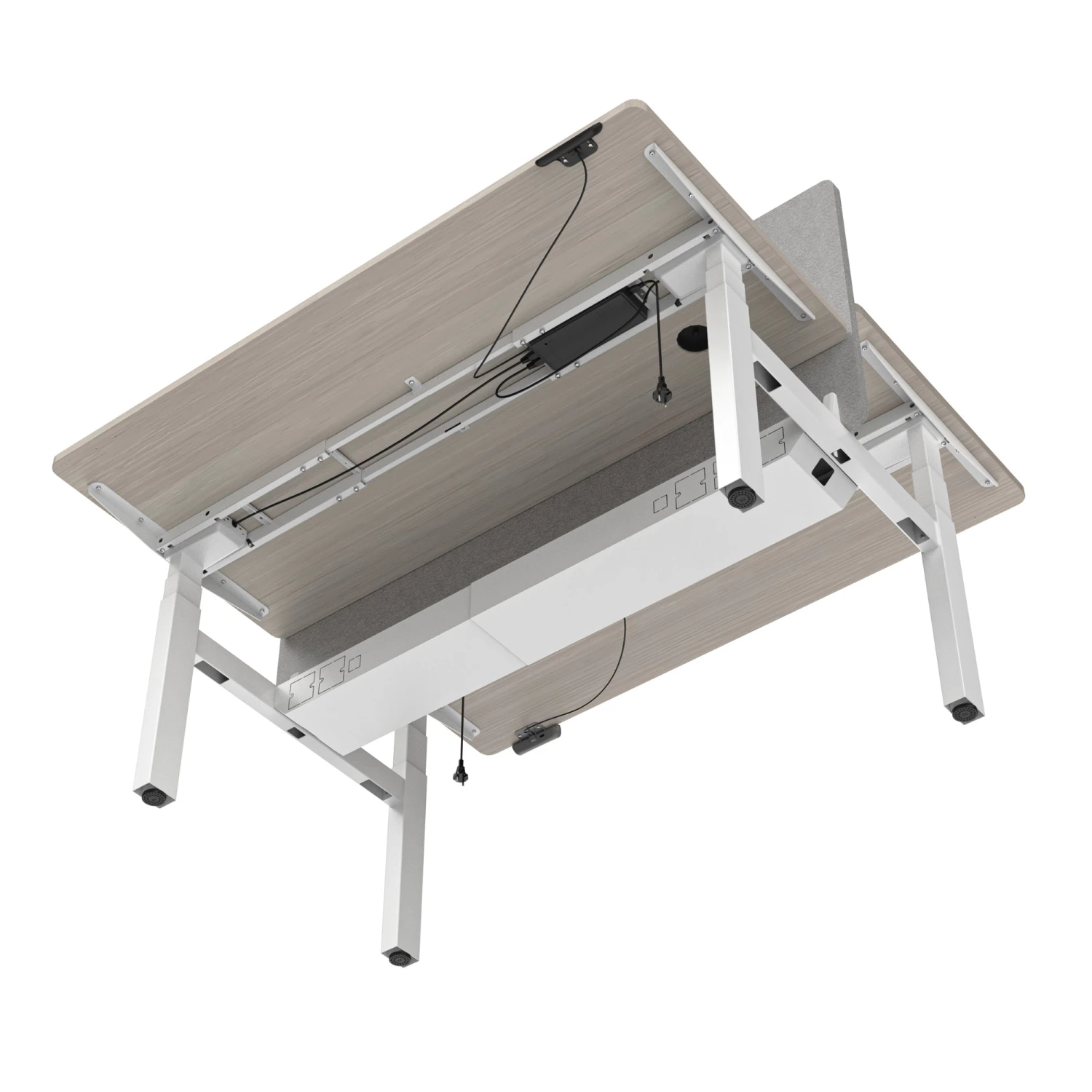 MARLO 2 People Workstation Dual Lift 1.6M - Oak & White(Marlo Workstation Dual Lift 1 6m White Oak) 7 MARLO 2 People Workstation Dual Lift 1.6M - Oak & White(Marlo Workstation Dual Lift 1 6m White Oak) - Image 5