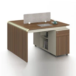 ANDERSON 2 People Back To Back Workstation 1.2M - Hazelnut & Beige(Anderson 2 People Back To Back Workstation 1 2m Australian Gold Oak)