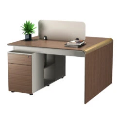 ANDERSON 2 People Back To Back Workstation 1.2M - Hazelnut & Beige(Anderson 2 People Back To Back Workstation 1 2m Australian Gold Oak) -Modern Furniture DG02 D1212 1 2seater 800