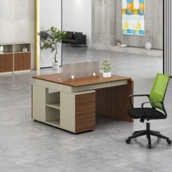 ANDERSON 2 People Back To Back Workstation 1.2M - Hazelnut & Beige(Anderson 2 People Back To Back Workstation 1 2m Australian Gold Oak) -Modern Furniture DG02Lifestyle 800
