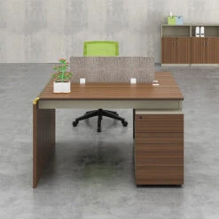 ANDERSON 2 People Back To Back Workstation 1.2M - Hazelnut & Beige(Anderson 2 People Back To Back Workstation 1 2m Australian Gold Oak) -Modern Furniture DG02Lifestyle2 800