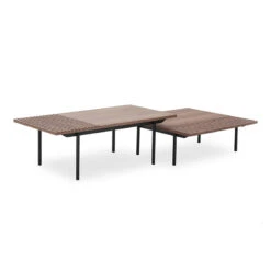 TOZZI Nest Of Tables - Walnut & Black(Tozzi Nest Of Tables Walnut Black)
