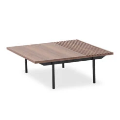 TOZZI Square Coffee Tables 85cm - Walnut & Black(Tozzi Square Coffee Tables 80cm Walnut Black) -Modern Furniture DI J5810A B 6 800