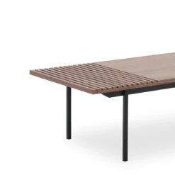 TOZZI Square Coffee Tables 85cm - Walnut & Black(Tozzi Square Coffee Tables 80cm Walnut Black) -Modern Furniture DI J5810A Bcloseup2 800