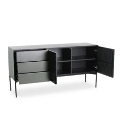 SEGAN Sideboard Buffet 160cm - Black & Grey(Segan Sideboard 160cm Black) -Modern Furniture DI J9695 3 800