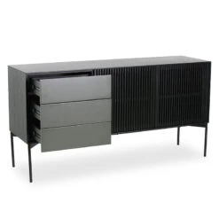 SEGAN Sideboard Buffet 160cm - Black & Grey(Segan Sideboard 160cm Black) -Modern Furniture DI J9695 4 800
