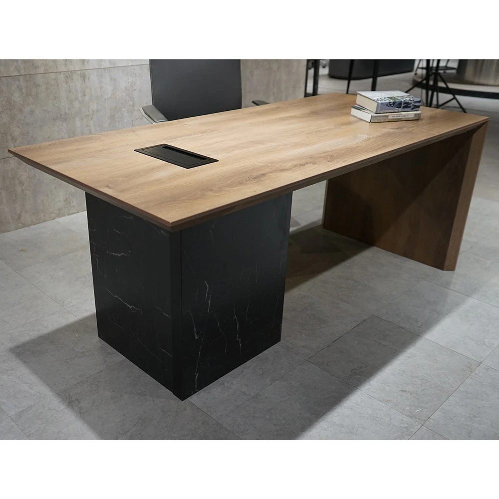LOGAN Executive Desk Reversible 150cm - Warm Oak & Black(Logan Executive Desk Left Panel 150cm Warm Oak Black) 9 LOGAN Executive Desk Reversible 150cm - Warm Oak & Black(Logan Executive Desk Left Panel 150cm Warm Oak Black) - Image 7
