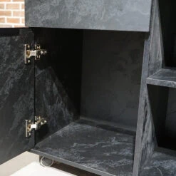 AFTAN Black Executive Desk With Pedestal & Left Mobile Return 180cm - Black Concrete(Aftan Black Executive Desk With Pedestal Left Mobile Return 180cm Black) -Modern Furniture DSC05977 1000 1