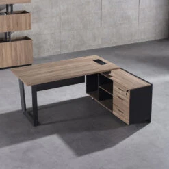 ADRIANO Executive Office Desk With Right Return 160-180cm - Light Brown(Adriano Executive Desk With Right Return 1 8m Light Brown) -Modern Furniture EW003 withlock 1 Right 1000