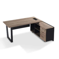 ADRIANO Executive Office Desk With Right Return 160-180cm - Light Brown(Adriano Executive Desk With Right Return 1 8m Light Brown) -Modern Furniture EW003 withlockcropped 1 Right 1000