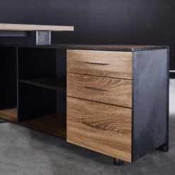 ADRIANO Executive Office Desk With Right Return 160-180cm - Light Brown(Adriano Executive Desk With Right Return 1 8m Light Brown) -Modern Furniture EW00304copy