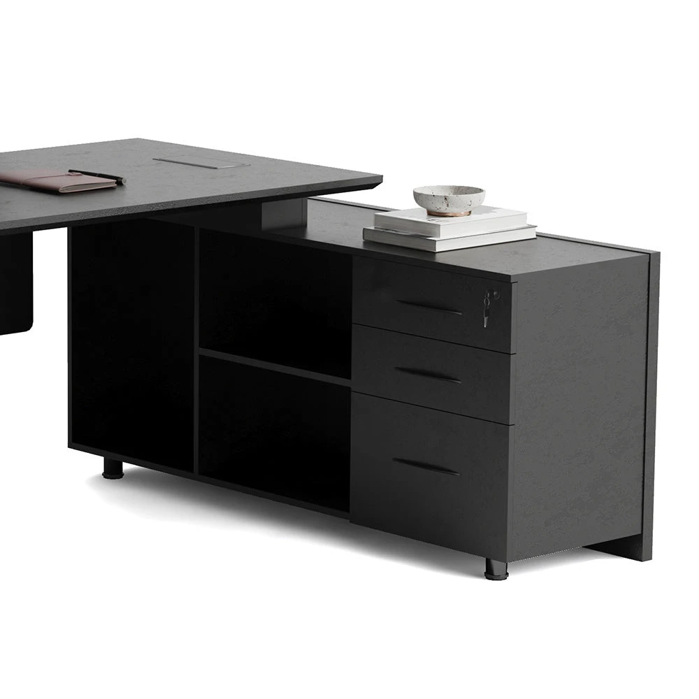 ADRIANO Black Executive Office Desk Reversible 165-180cm - Black Concrete(Adriano Black Executive Office Desk Reversible 165 180cm Black) 16 ADRIANO Black Executive Office Desk Reversible 165-180cm - Black Concrete(Adriano Black Executive Office Desk Reversible 165 180cm Black) - Image 14
