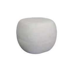 ROCCO Indoor & Outdoor Pebble Side Table Stool 50cm - White Concrete(Rocco Coffee Table 50cm White Concrete)