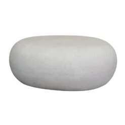 ROCCO Indoor & Outdoor Pebble Coffee Table 73cm - White Concrete(Rocco Coffee Table 75cm White Concrete)