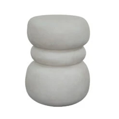 ROCCO Indoor & Outdoor Side Table Stool 37cm - White Concrete(Rocco Stool 37cm White Concrete)