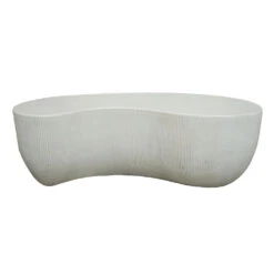 ROCCO Indoor & Outdoor Coffee Table 123cm - White Concrete(Rocco Coffee Table 123cm White Concrete)