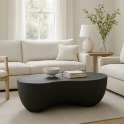 ROCCO Indoor & Outdoor Coffee Table 123cm - Black(Rocco Indoor Outdoor Coffee Table 123cm Black) -Modern Furniture FCT64 Black 2