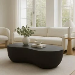 ROCCO Indoor & Outdoor Coffee Table 123cm - Black(Rocco Indoor Outdoor Coffee Table 123cm Black) -Modern Furniture FCT64 Black 3