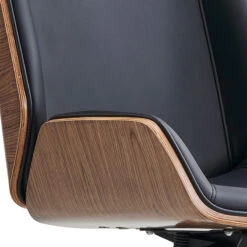 TYLER High Back Office Chair - Walnut & Black(Tyler High Back Office Chair Walnut Black) -Modern Furniture FOF SL1812A 2BlackPly2 800