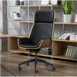TYLER High Back Office Chair - Walnut & Black(Tyler High Back Office Chair Walnut Black) -Modern Furniture FOF SL1812A 2Lifestyle 800