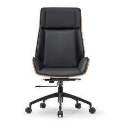 TYLER High Back Office Chair - Walnut & Black(Tyler High Back Office Chair Walnut Black) -Modern Furniture FX A312.c 1000