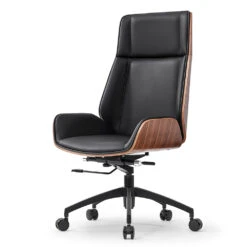 TYLER High Back Office Chair - Walnut & Black(Tyler High Back Office Chair Walnut Black) -Modern Furniture FX A312.d 1000