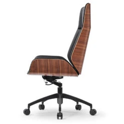 TYLER High Back Office Chair - Walnut & Black(Tyler High Back Office Chair Walnut Black) -Modern Furniture FX A312.e 1000