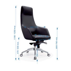 QUINN High Back Office Chair - Black(Quinn High Back Office Chair Black) -Modern Furniture FX A358 1dsm 800
