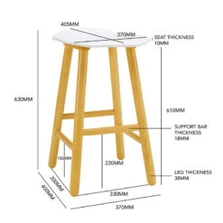 Hetty Counter Stool - Black Ash Veneer(Hetty Stool In Black Ash Veneer 1) -Modern Furniture HETTYCOUNTERCHAIRdimensions 800