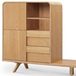 FINLEY TV Entertainment Wall Unit 1.8M - Natural(Finley Tv Unit With Storage 180cm Ah) -Modern Furniture HL MK5172 C