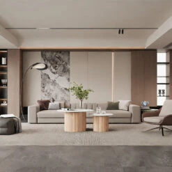 BLANCHE Coffee Table 90cm - Terrazzo Stone(Blanche Coffee Table 90cm Terrazo Stone) -Modern Furniture HP 202101CT HP 202101ET ST Lifestyle1 900