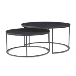 BRANDI Nest Of 2 Tables 75/90cm - Black(Brandi Nest Of 2 Tables 75 90cm Black)