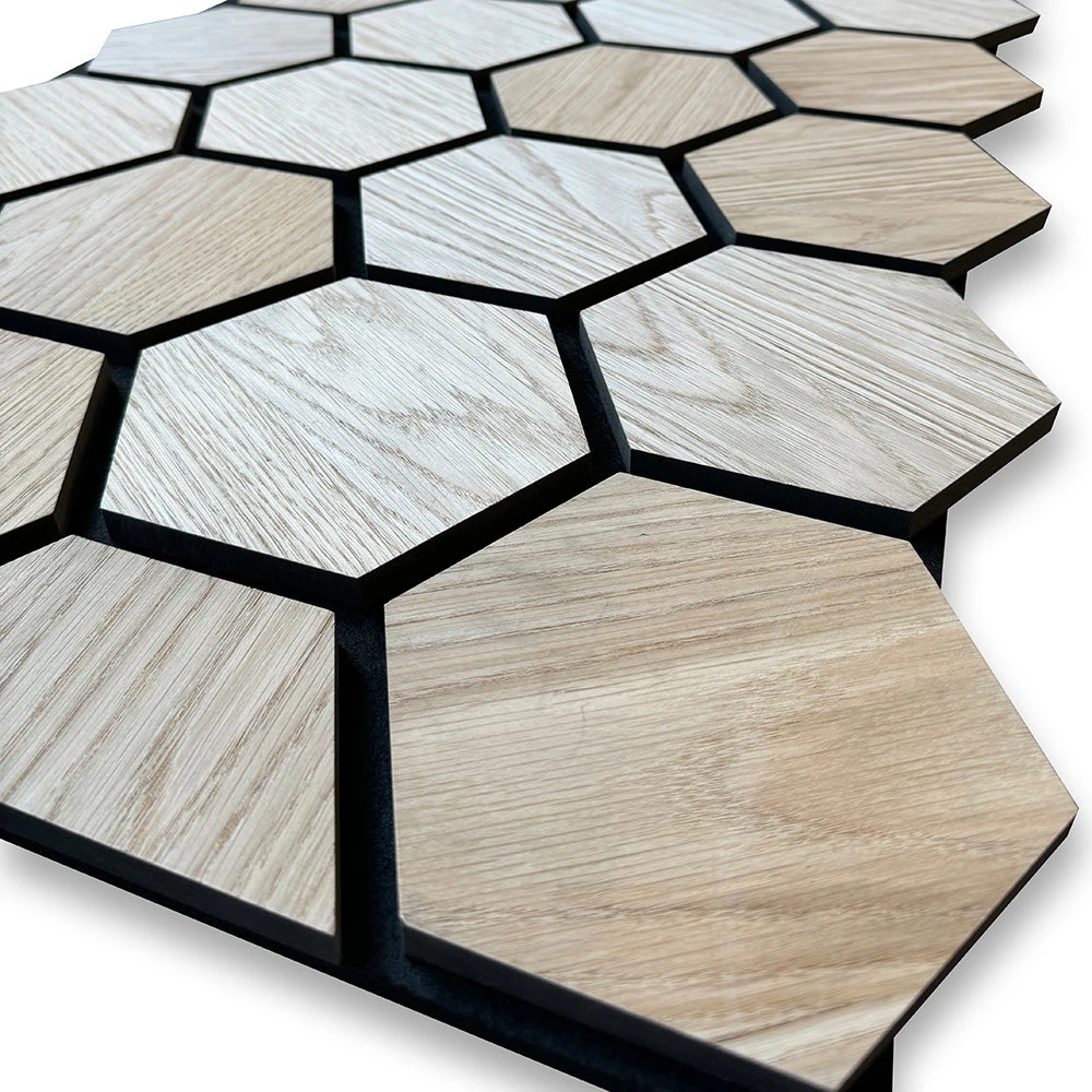 Hexagon WOODFLEX Acoustic Wood Wall Panels - SAMPLE(Hexagon Woodflex Acoustic Wood Wall Panels Sample) 4 Hexagon WOODFLEX Acoustic Wood Wall Panels - SAMPLE(Hexagon Woodflex Acoustic Wood Wall Panels Sample) - Image 2