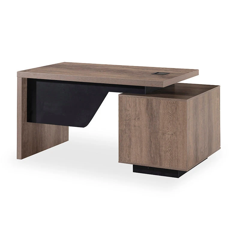 KELLEN Executive Desk With Left Return 1.6-1.8M - Warm Oak & Black(Kellen Executive Desk With Left Return 1 6 1 8m Mahogany Black) 3 KELLEN Executive Desk With Left Return 1.6-1.8M - Warm Oak & Black(Kellen Executive Desk With Left Return 1 6 1 8m Mahogany Black)