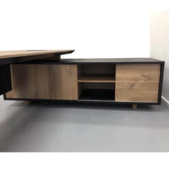 EASTON Executive Desk With Right Return 2.2-2.4m - Warm Oak & Black(Easton Executive Desk With Right Return 2 2m Mahogany Black) -Modern Furniture IMG 0809 copy