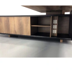 EASTON Executive Desk With Left Return 2.2-2.4m - Warm Oak & Black(Easton Executive Desk With Left Return 2 2m Mahogany Black 1) -Modern Furniture IMG 0812 L copy