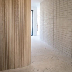 WOODFLEX Flexible Wooden Slat Wall Panel - Oak Veneer - 2700mm X 600mm - Trapezium(Woodflex Flexible Wooden Slat Wall Panel Oak Veneer 2700mm X 595mm Platforms) -Modern Furniture JHP25HOADApril 100 1000