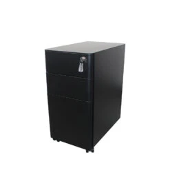 MARLO 3 Drawer Slim Mobile Pedestal Cabinet - Black(Marlo 3 Drawer Slim Mobile Cabinet Black) -Modern Furniture JL BYBBBF Bangle 1000