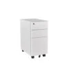 MARLO 3 Drawer Slim Mobile Pedestal Cabinet - White(Marlo 3 Drawer Slim Mobile Cabinet White) -Modern Furniture JL BYBBBF Wflipped 1000