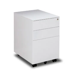 MARLO 3 Drawer Mobile Pedestal Cabinet - White(Marlo 3 Drawer Mobile Cabinet White)
