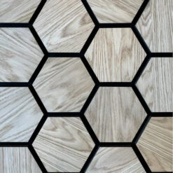 Hexagon WOODFLEX Acoustic Wood Wall Panels - 2700mm X 600mm - Oak Veneer(Hexagon Woodflex Acoustic Wood Wall Tiles Oak Veneer) -Modern Furniture KSL KHPOA270Honeycombcloseup3 1000
