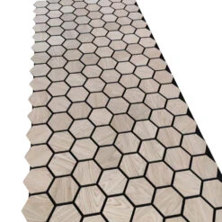 Hexagon WOODFLEX Acoustic Wood Wall Panels - 2700mm X 600mm - Oak Veneer(Hexagon Woodflex Acoustic Wood Wall Tiles Oak Veneer) -Modern Furniture KSL KHPOA270Honeycombdoublepanel 1000