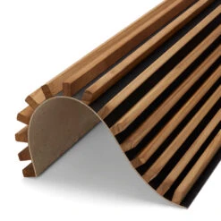 WOODFLEX Flexible Outdoor Hard Wood Batten Pool Fence Cladding - Oak & Black - 2400mm X 600mm(Woodflex Flexible Outdoor Hard Wood Wall Ceiling Cladding Oak Black 2400mm X 600mm)