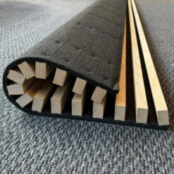 WOODFLEX Flexible Acoustic Battened Wood Slat Panel - 3 Sided Full Wrap Oak Veneer - 2700mm X 600mm(Woodflex Flexible Acoustic Wood Slat Panel 3 Sided Full Wrap Battens Oak Veneer 2700mm X 600mm) -Modern Furniture KSL KVWIN270Closeup5 1000