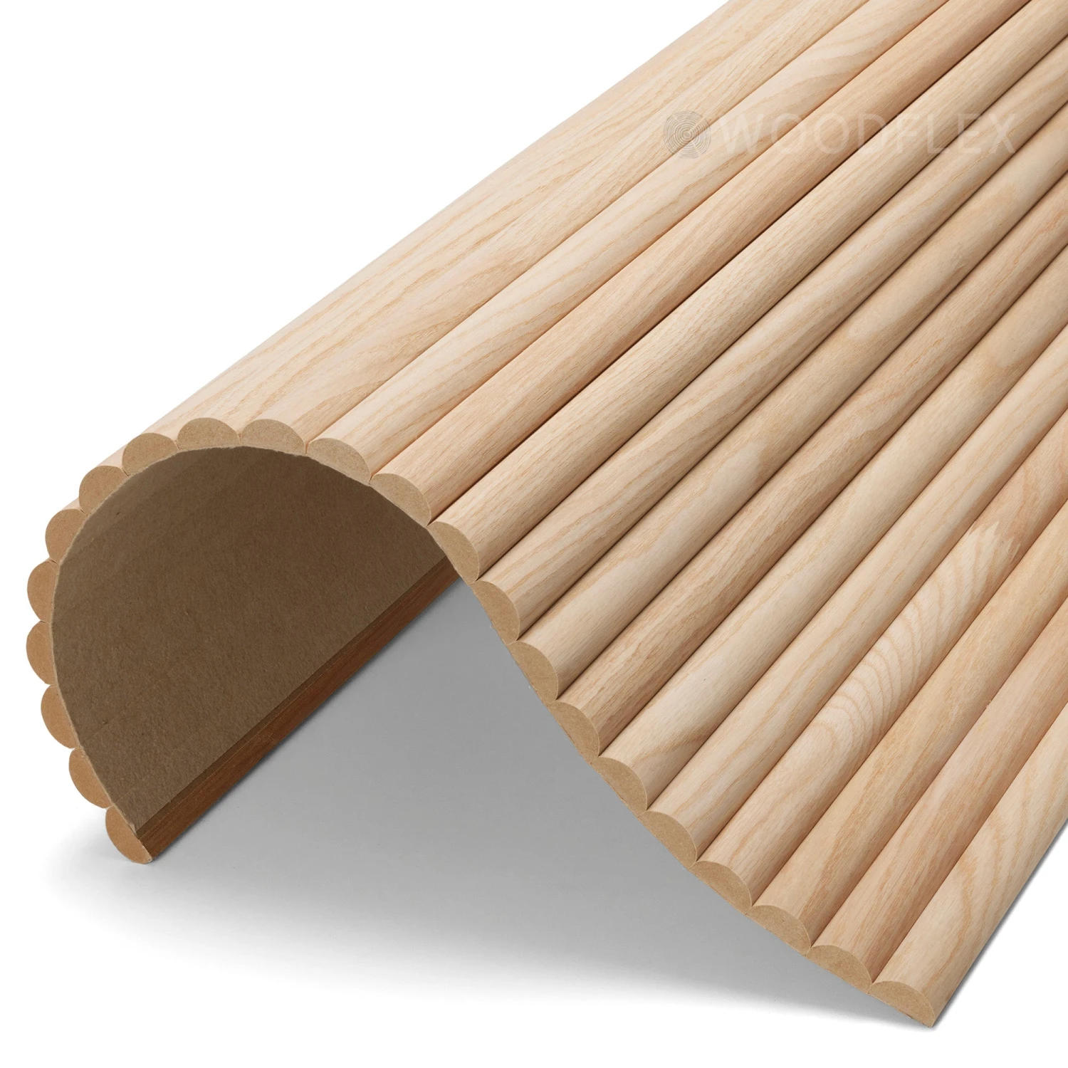 WOODFLEX Flexible Wooden Slat Under Bench Counter Panel - Oak Veneer - 900mm X 600mm - Half Round(Woodflex Flexible Wooden Slat Under Bench Counter Panel Oak Veneer 900mm X 610mm Half Round) 3 WOODFLEX Flexible Wooden Slat Under Bench Counter Panel - Oak Veneer - 900mm X 600mm - Half Round(Woodflex Flexible Wooden Slat Under Bench Counter Panel Oak Veneer 900mm X 610mm Half Round)