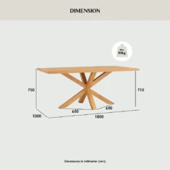 Kare Dining Table 180cm - Natural(Kare Dining Table 180cm Oak) -Modern Furniture Kare DiningTable 8