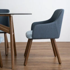 JOLLINArm Chair - Walnut & Blue(Jollin Arm Chair Walnut Blue) -Modern Furniture KoenDT146113 JollinDC241504 1 1000