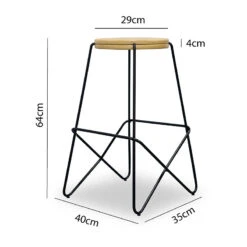 STARK Wooden ToppedCounter Stool(Lark Wooden Topped Stool) -Modern Furniture LARK HL MK5661 DIMS 800