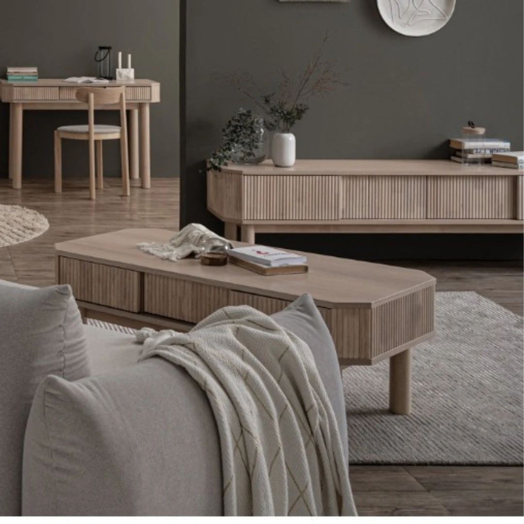 LUDLOW Entertainment TV Unit 200cm - White Wash Oak(Ludlow Tv Cabinet 2m White Wash Oak Veneer) 4 LUDLOW Entertainment TV Unit 200cm - White Wash Oak(Ludlow Tv Cabinet 2m White Wash Oak Veneer) - Image 2